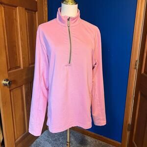 Vineyard Vines Jim Nantz 1/4 Zip Pullover.  Pink and White Striped, Size Small